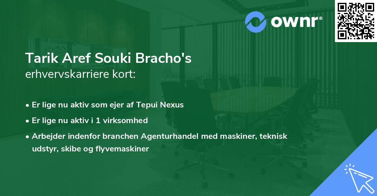 Tarik Aref Souki Bracho's erhvervskarriere kort