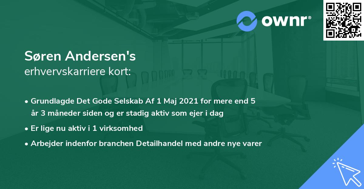 Søren Andersen's erhvervskarriere kort
