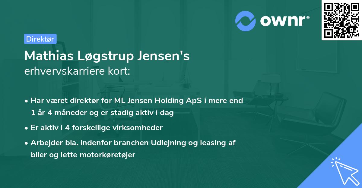 Mathias Løgstrup Jensen's erhvervskarriere kort