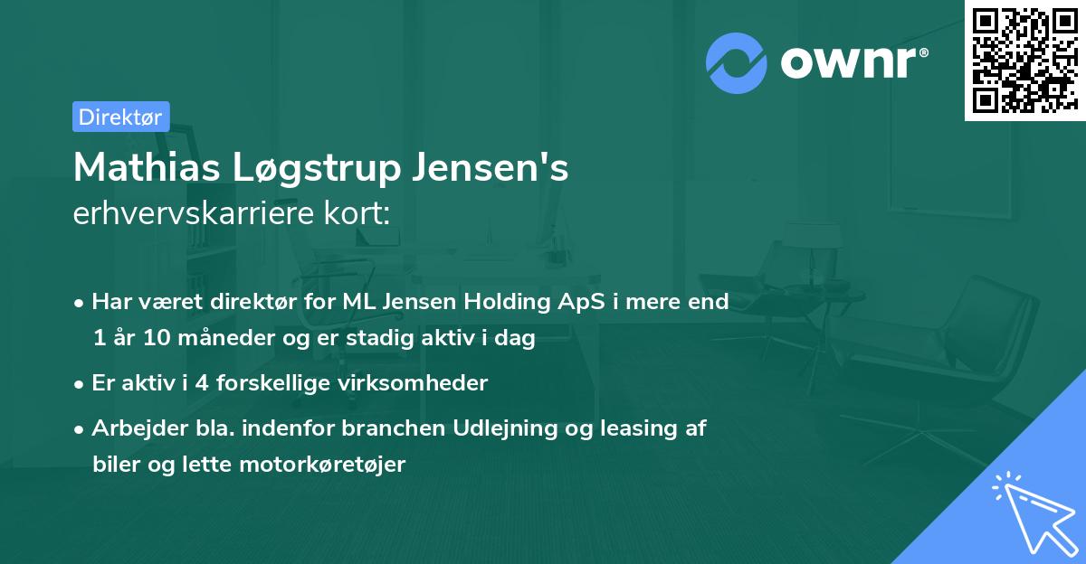 Mathias Løgstrup Jensen's erhvervskarriere kort