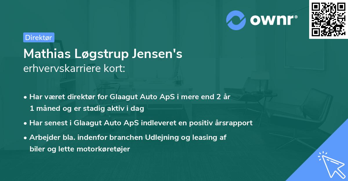Mathias Løgstrup Jensen's erhvervskarriere kort