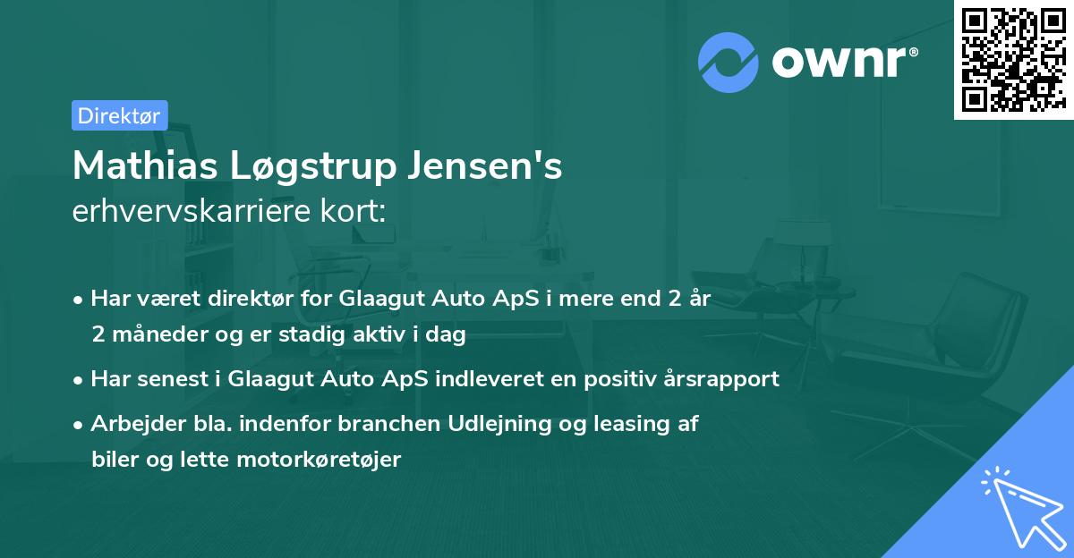 Mathias Løgstrup Jensen's erhvervskarriere kort