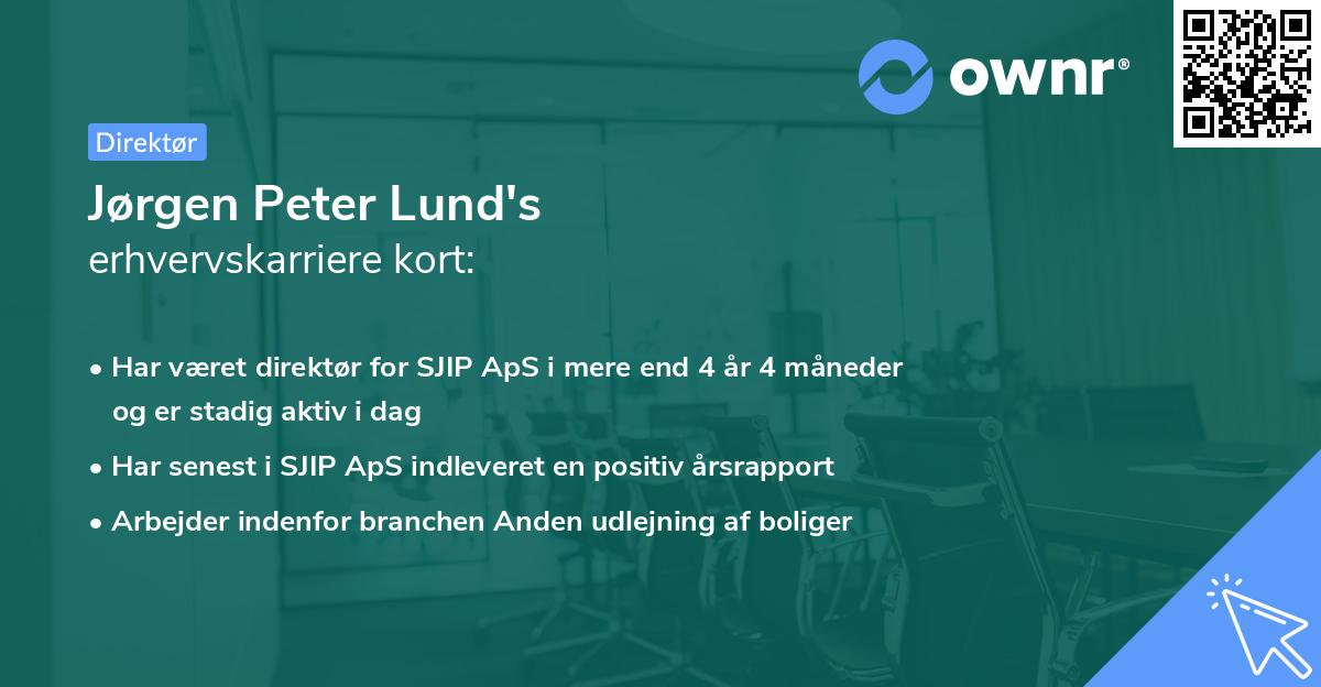 Jørgen Peter Lund's erhvervskarriere kort