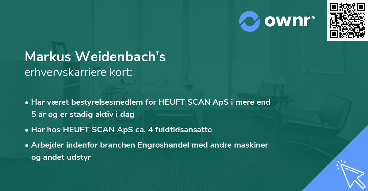 Markus Weidenbach's erhvervskarriere kort