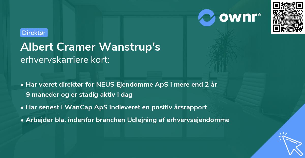 Albert Cramer Wanstrup's erhvervskarriere kort