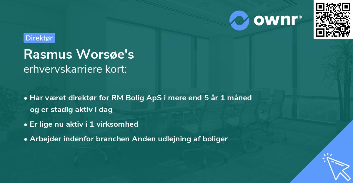 Rasmus Worsøe's erhvervskarriere kort