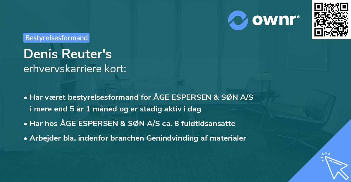Denis Reuter's erhvervskarriere kort