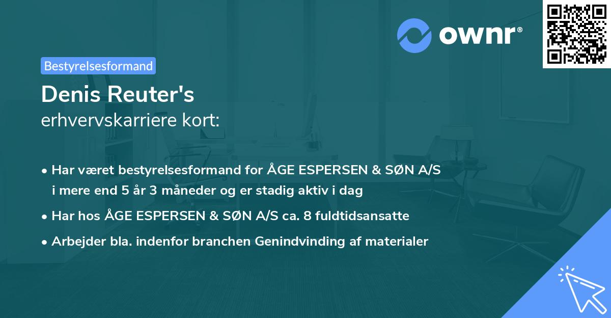 Denis Reuter's erhvervskarriere kort