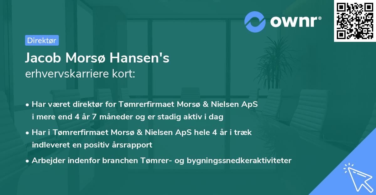 Jacob Morsø Hansen's erhvervskarriere kort