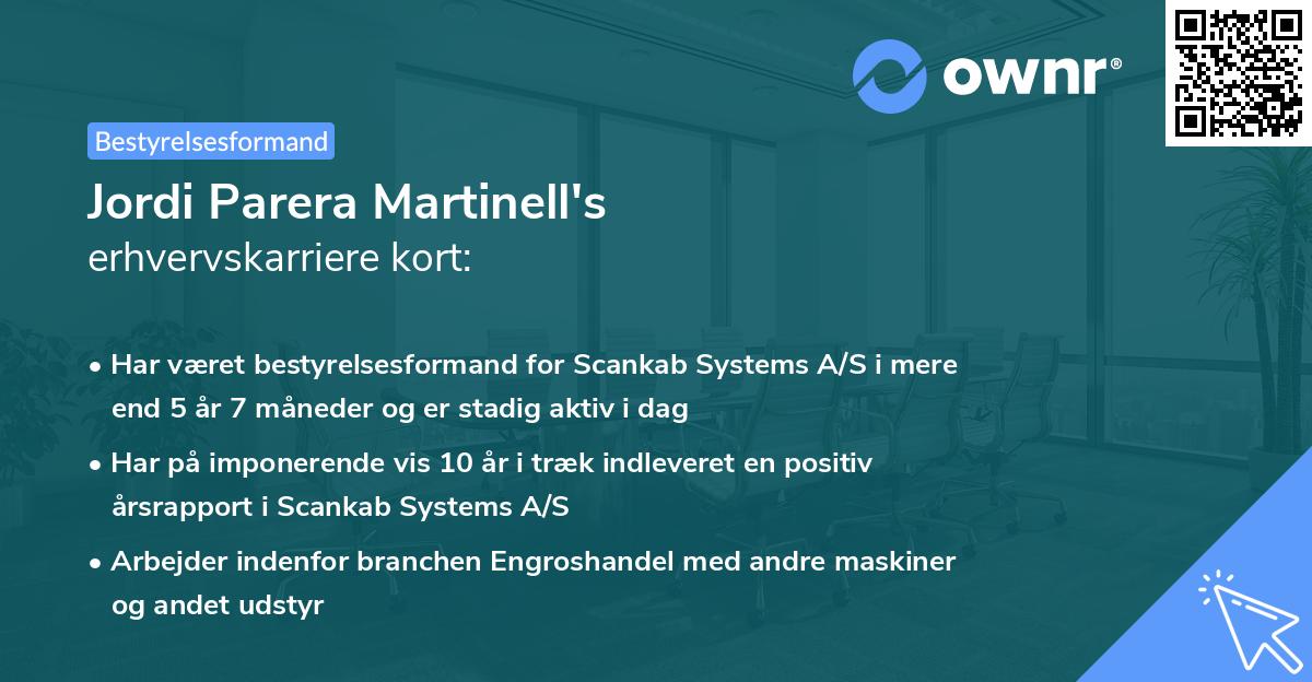 Jordi Parera Martinell's erhvervskarriere kort
