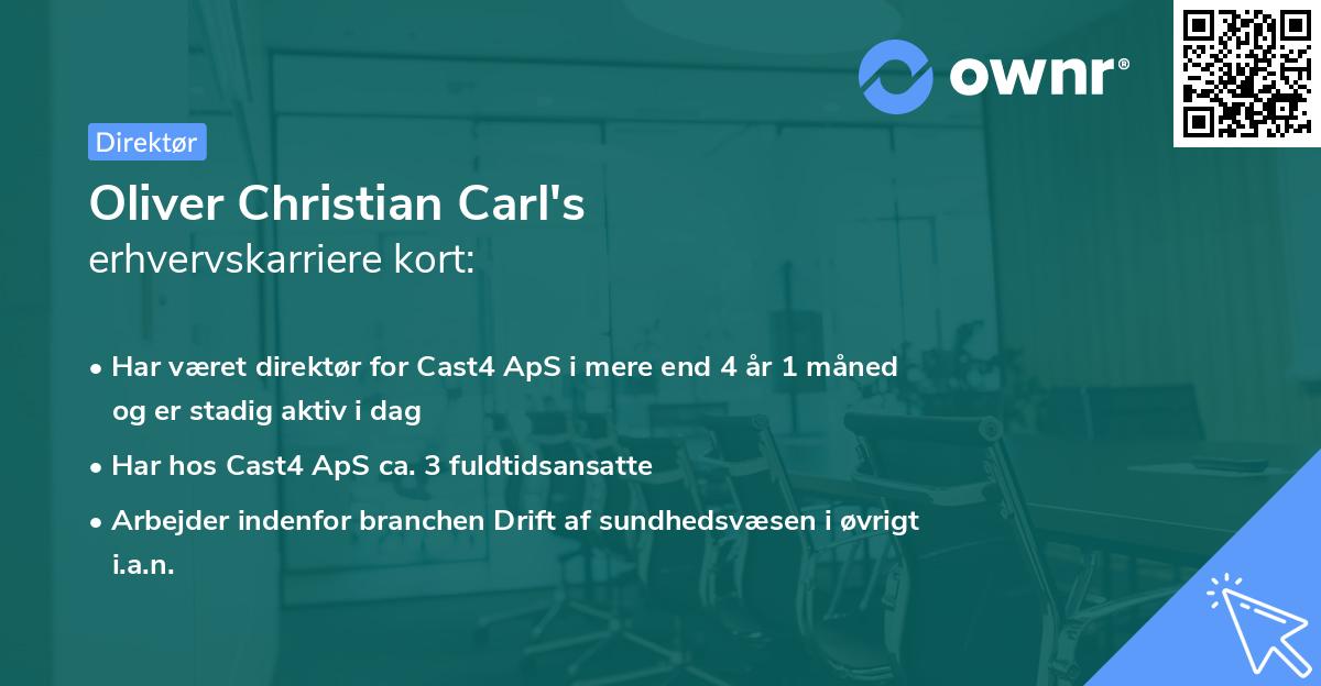 Oliver Christian Carl's erhvervskarriere kort