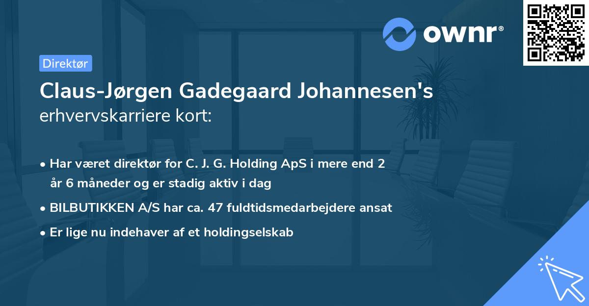 Claus-Jørgen Gadegaard Johannesen's erhvervskarriere kort