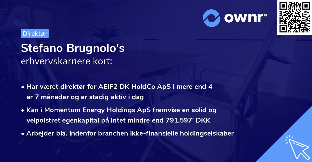 Stefano Brugnolo's erhvervskarriere kort