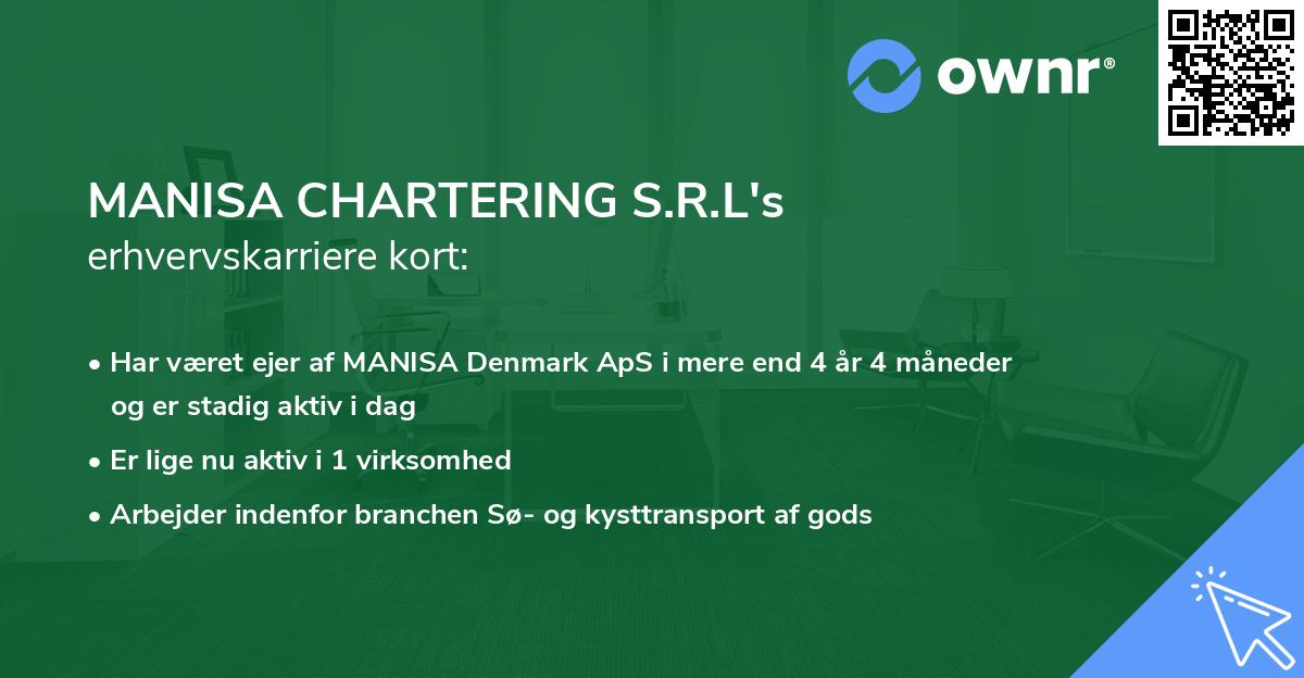 MANISA CHARTERING S.R.L's erhvervskarriere kort