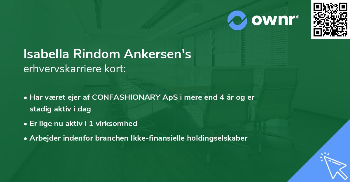 Isabella Rindom Ankersen's erhvervskarriere kort
