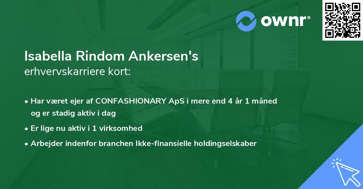 Isabella Rindom Ankersen's erhvervskarriere kort