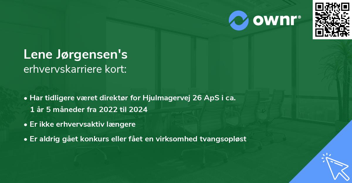 Lene Jørgensen's erhvervskarriere kort