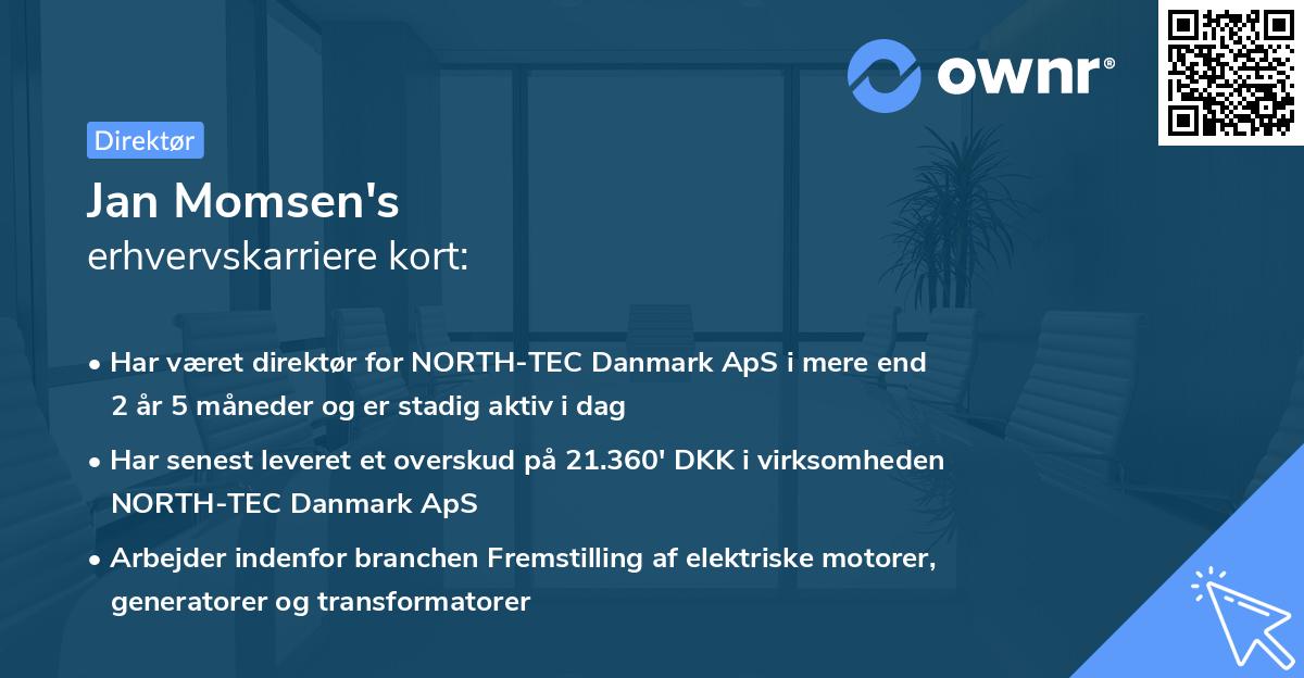 Jan Momsen's erhvervskarriere kort
