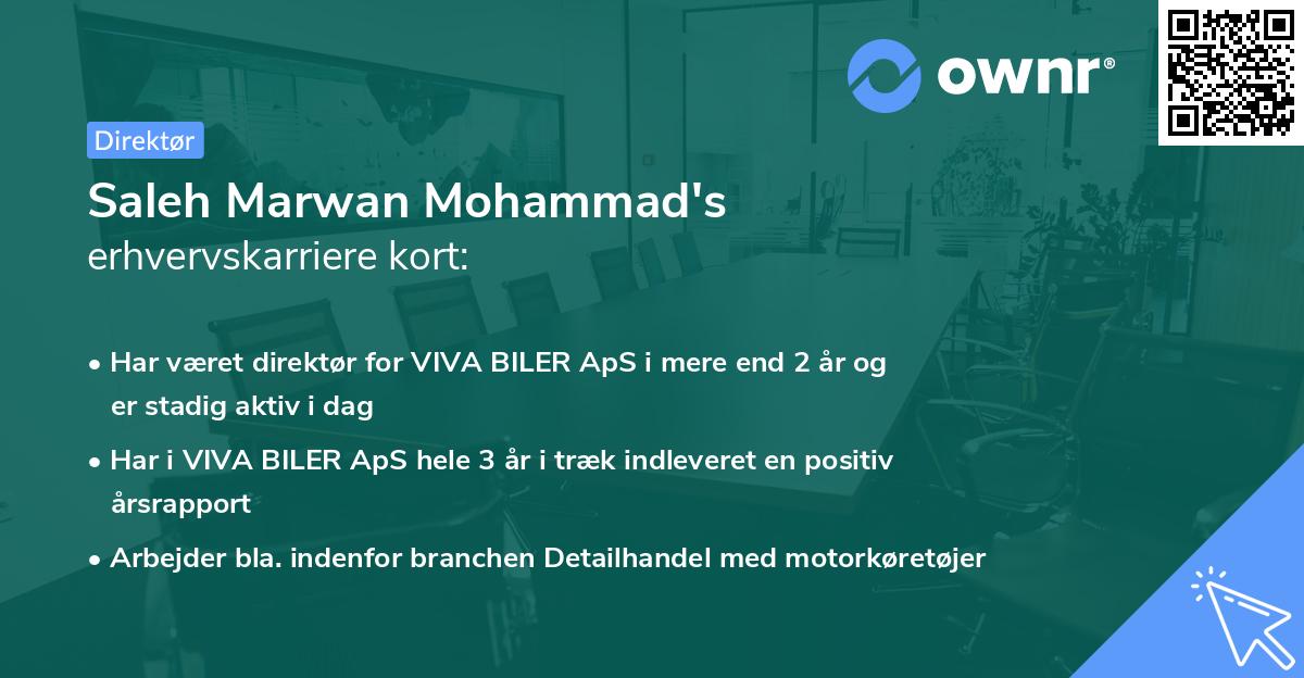 Saleh Marwan Mohammad's erhvervskarriere kort