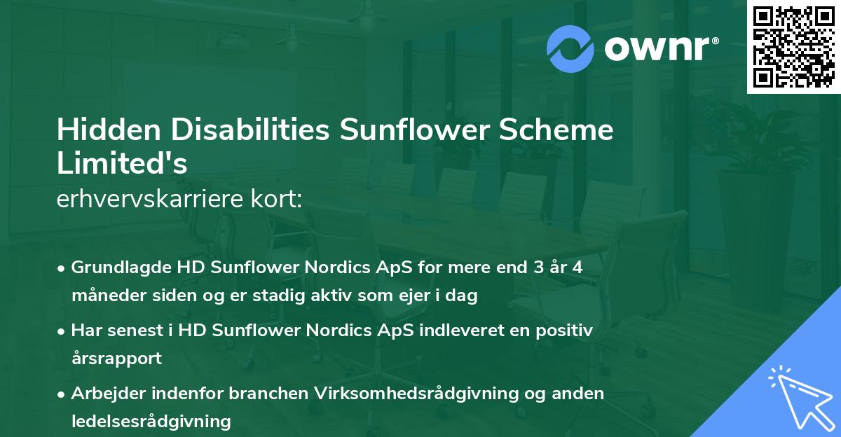 Hidden Disabilities Sunflower Scheme Limited's erhvervskarriere kort