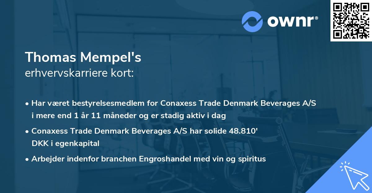 Thomas Mempel's erhvervskarriere kort