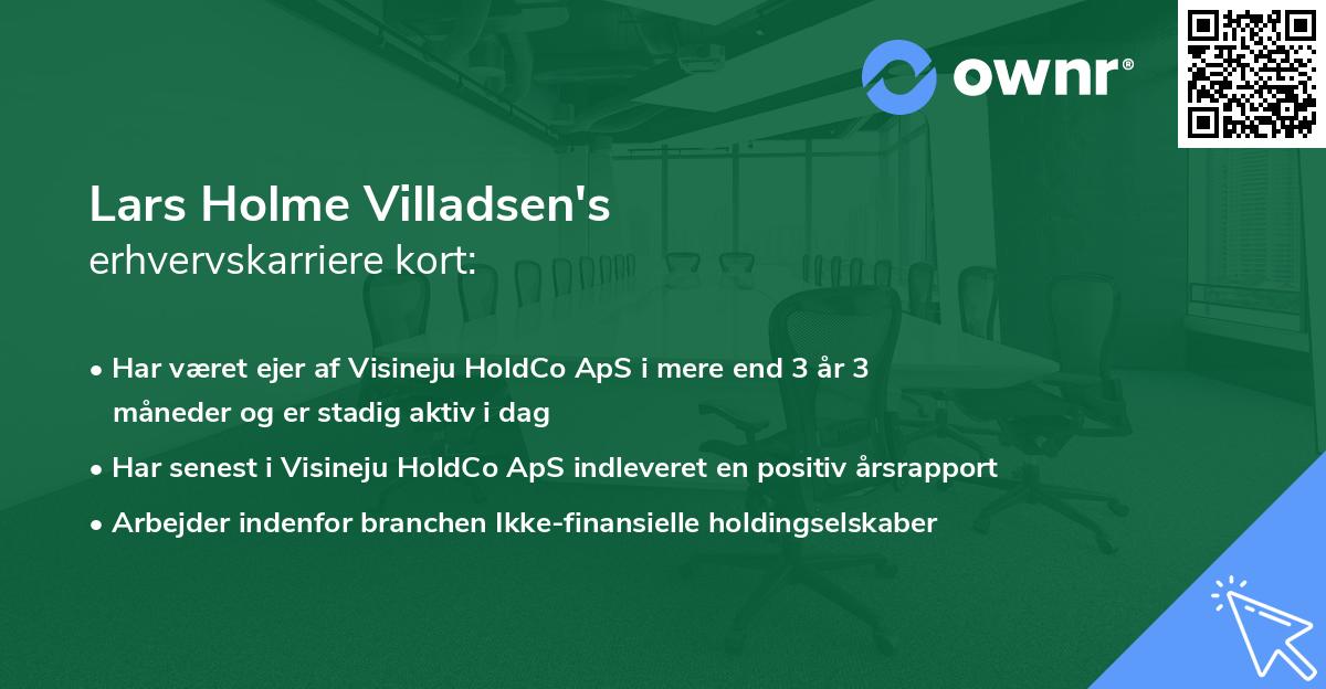 Lars Holme Villadsen's erhvervskarriere kort