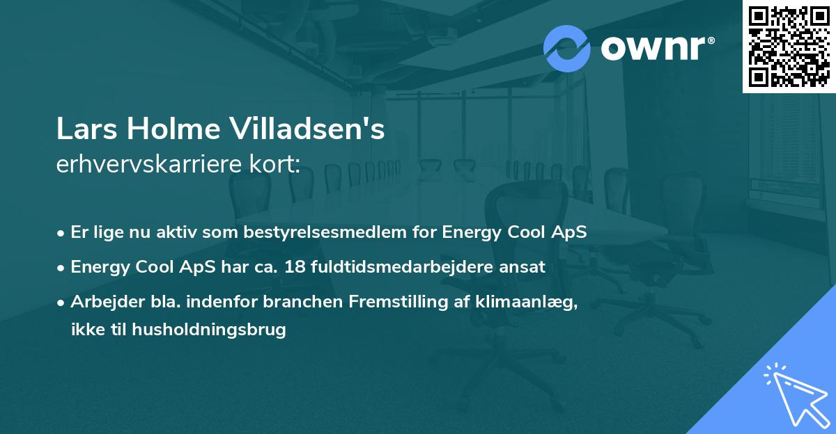 Lars Holme Villadsen's erhvervskarriere kort