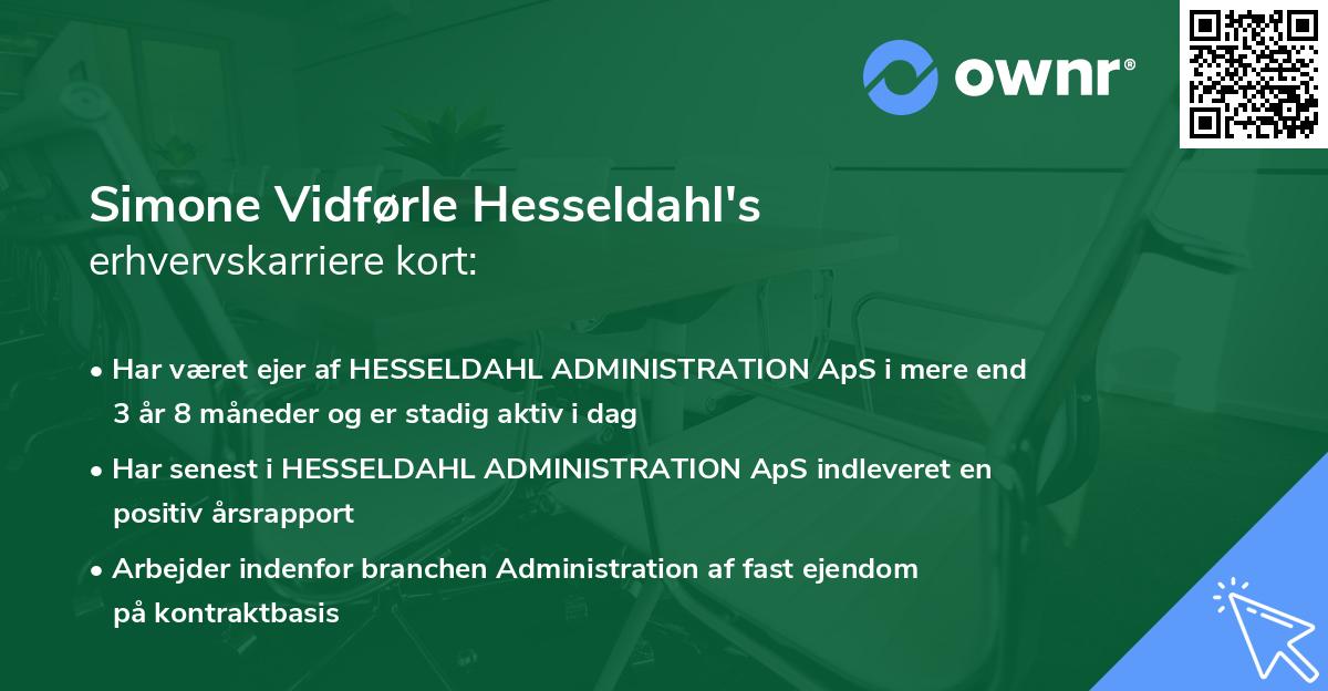 Simone Vidførle Hesseldahl's erhvervskarriere kort