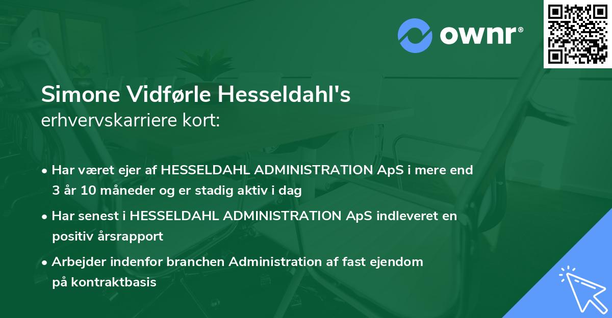 Simone Vidførle Hesseldahl's erhvervskarriere kort