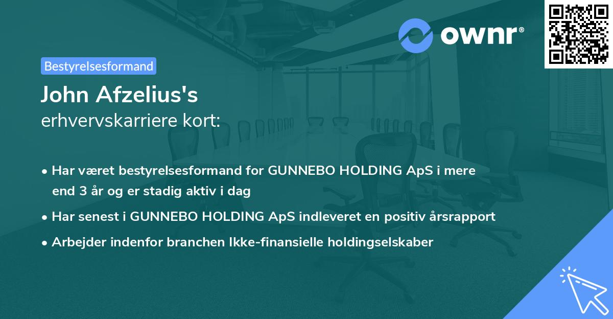 John Afzelius's erhvervskarriere kort