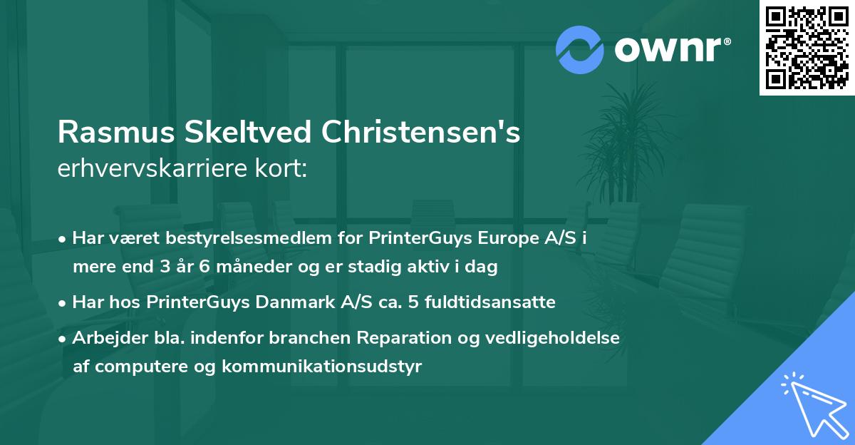 Rasmus Skeltved Christensen's erhvervskarriere kort