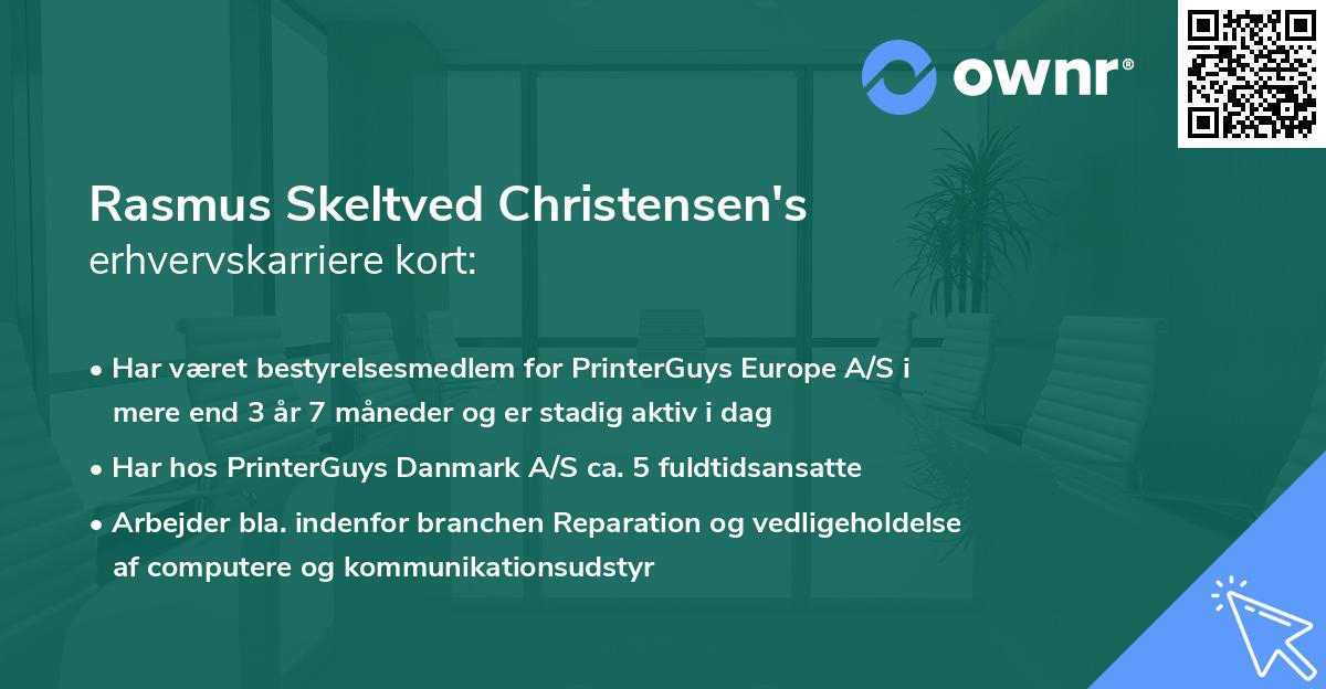 Rasmus Skeltved Christensen's erhvervskarriere kort