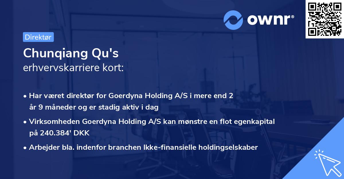 Chunqiang Qu's erhvervskarriere kort