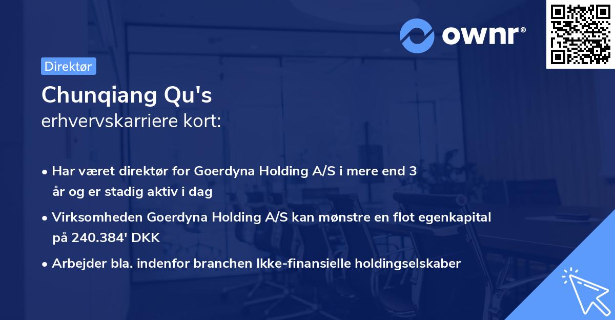 Chunqiang Qu's erhvervskarriere kort