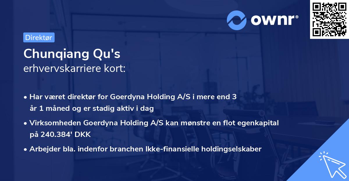 Chunqiang Qu's erhvervskarriere kort