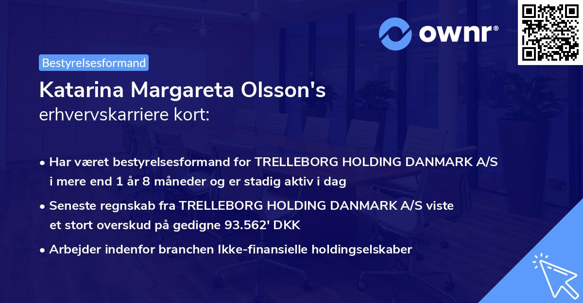 Katarina Margareta Olsson's erhvervskarriere kort