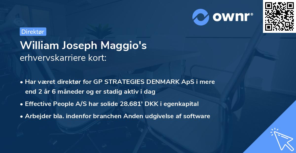 William Joseph Maggio's erhvervskarriere kort