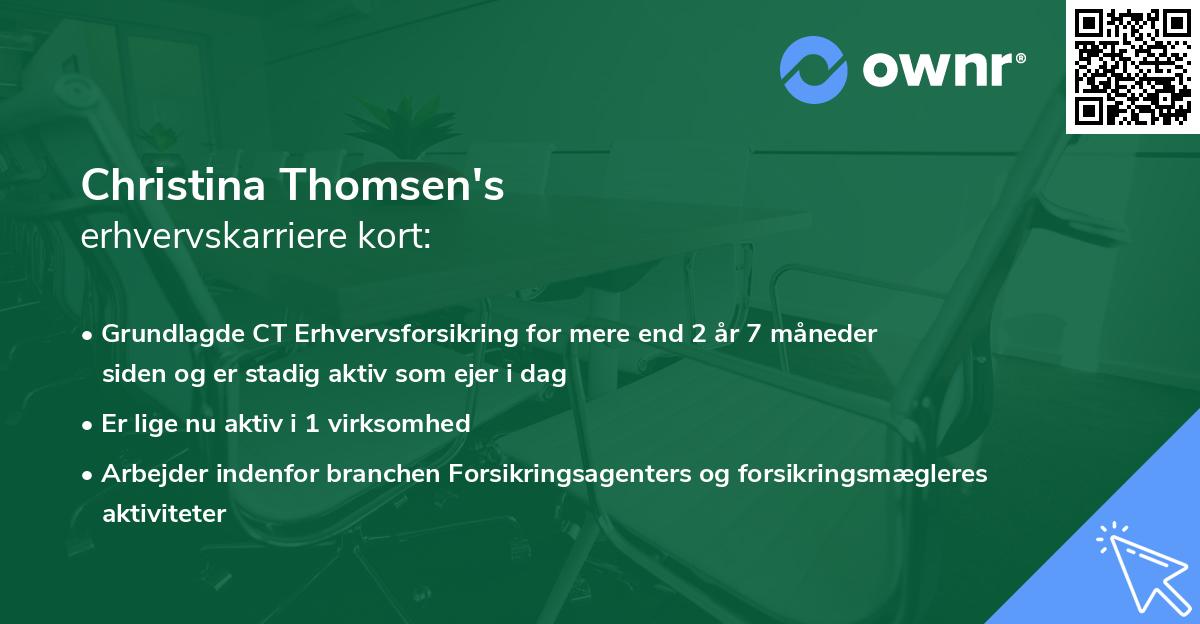 Christina Thomsen's erhvervskarriere kort