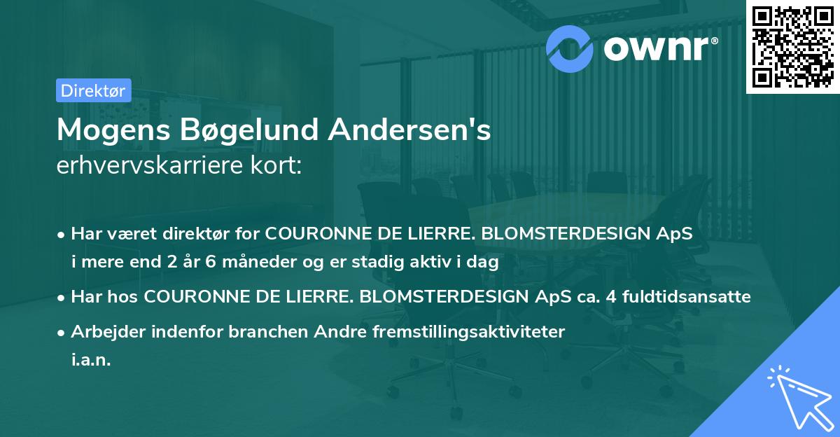 Mogens Bøgelund Andersen's erhvervskarriere kort