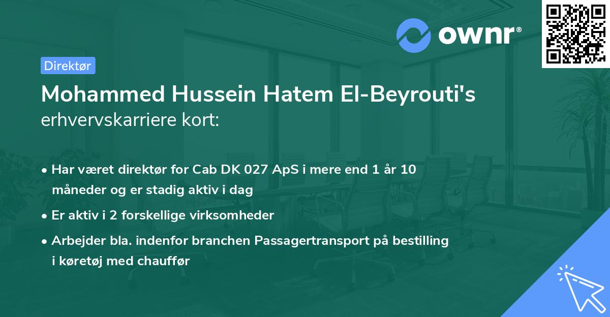 Mohammed Hussein Hatem El-Beyrouti's erhvervskarriere kort