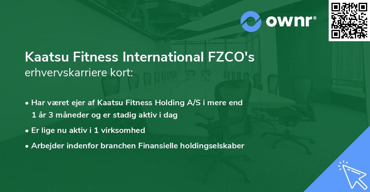 Kaatsu Fitness International FZCO's erhvervskarriere kort