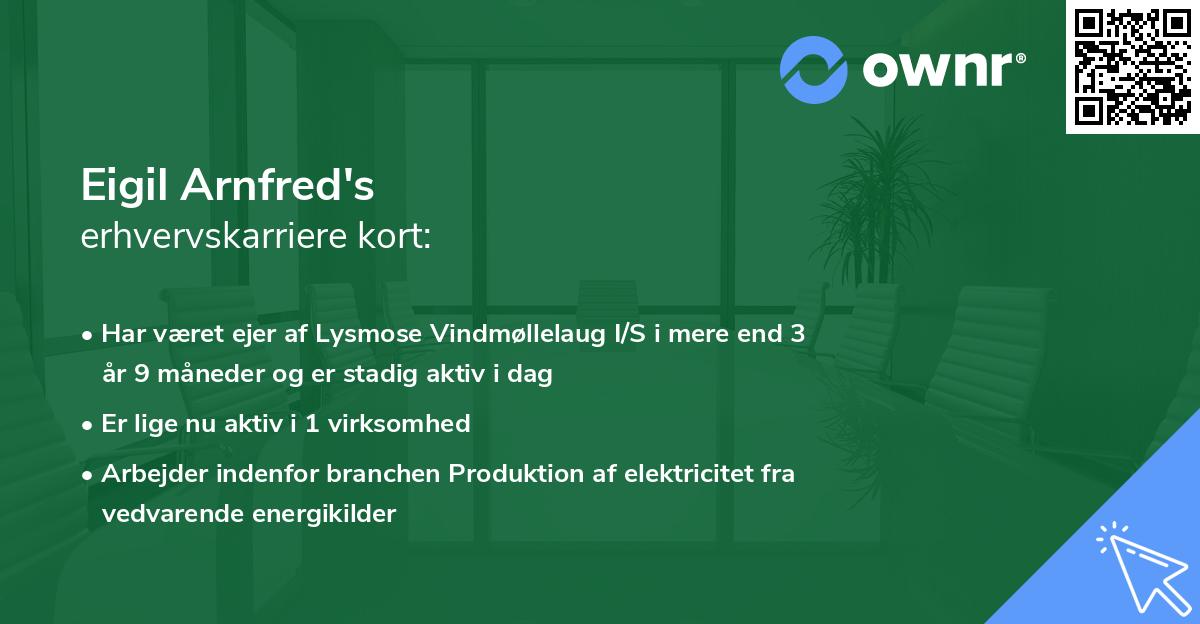 Eigil Arnfred's erhvervskarriere kort