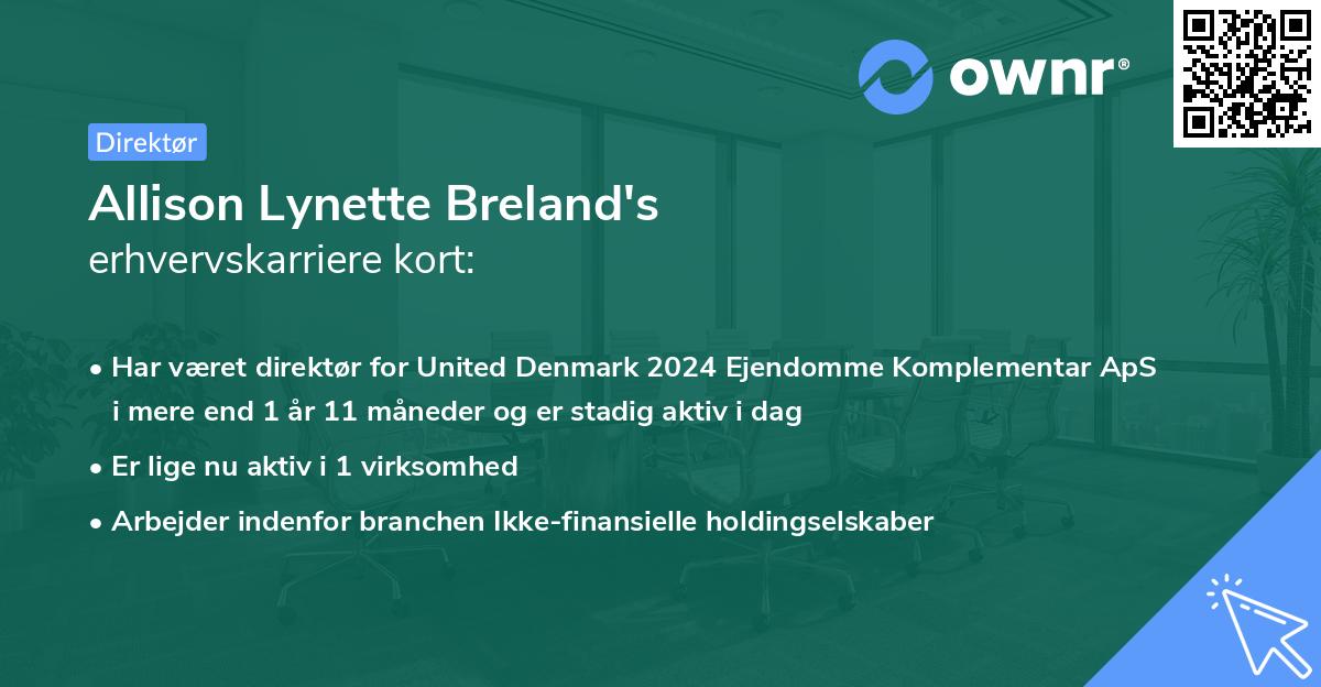 Allison Lynette Breland's erhvervskarriere kort