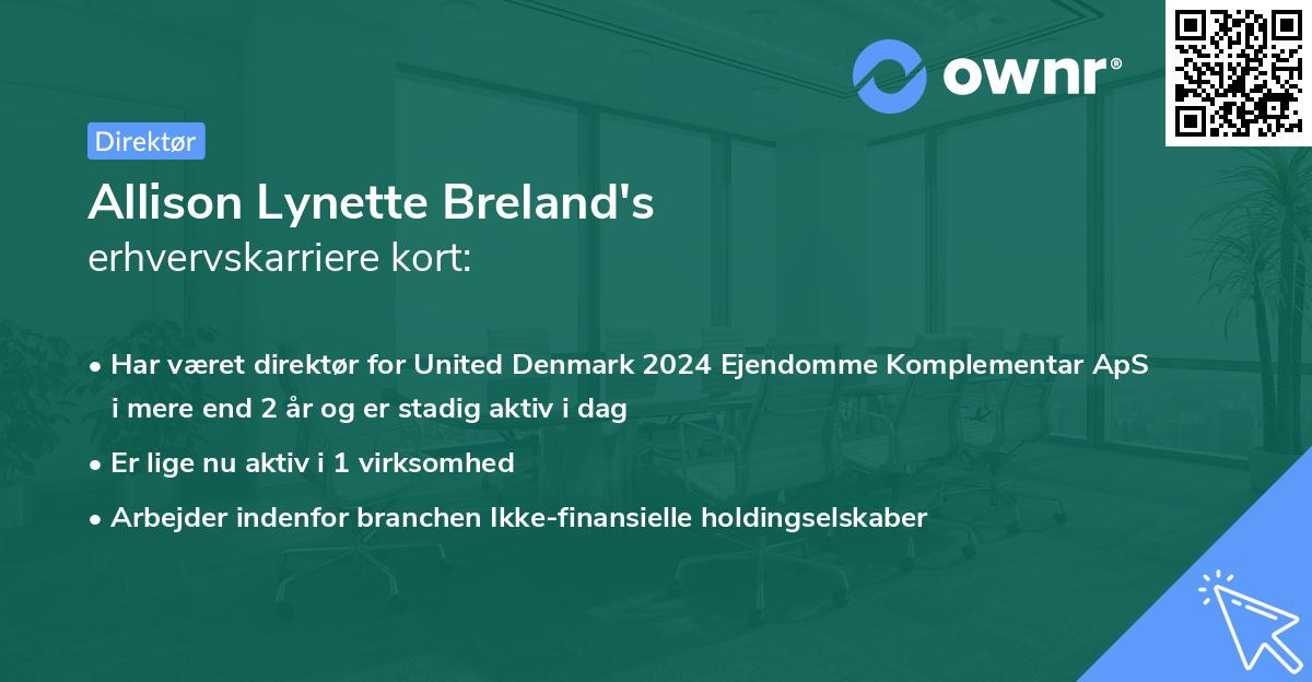 Allison Lynette Breland's erhvervskarriere kort