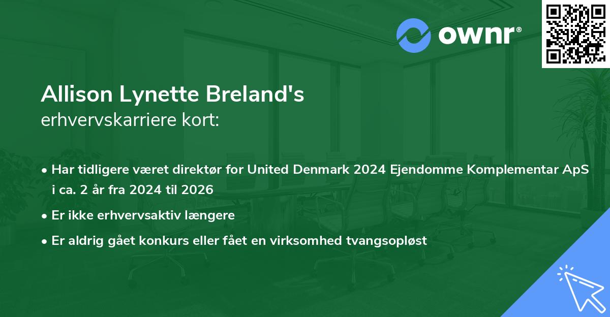 Allison Lynette Breland's erhvervskarriere kort