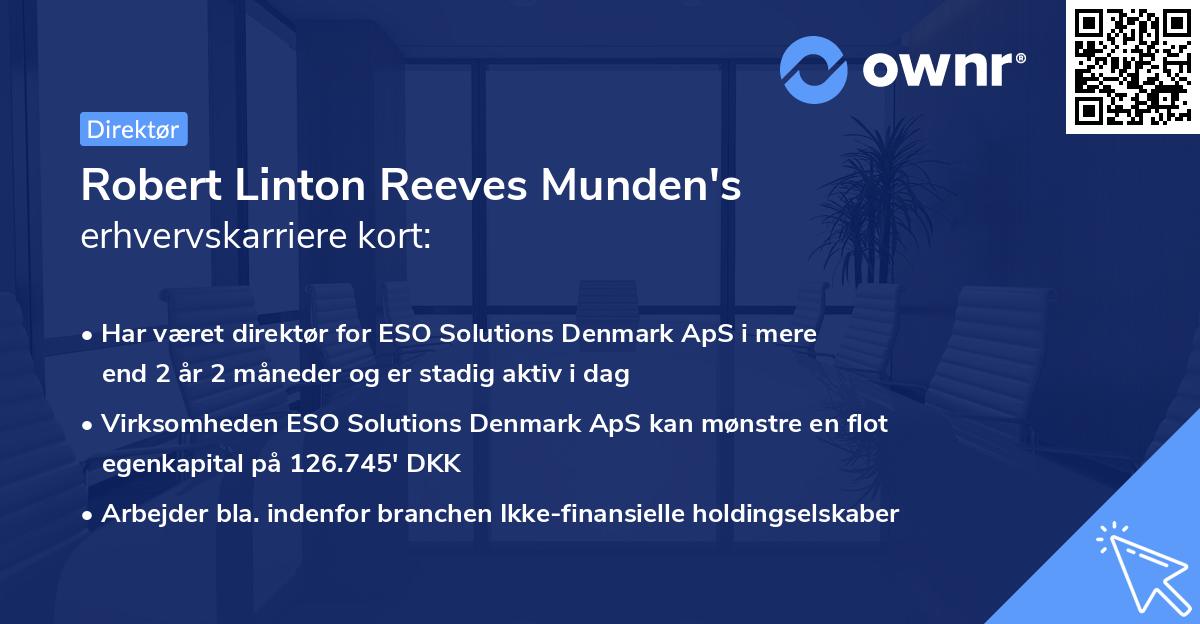 Robert Linton Reeves Munden's erhvervskarriere kort