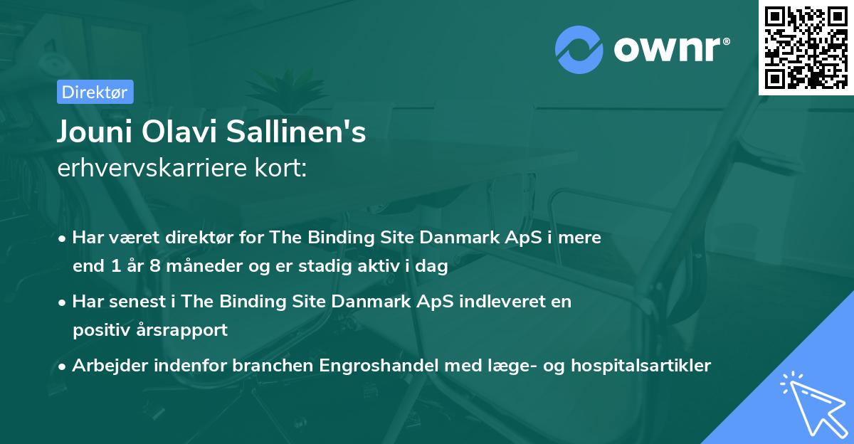 Jouni Olavi Sallinen's erhvervskarriere kort