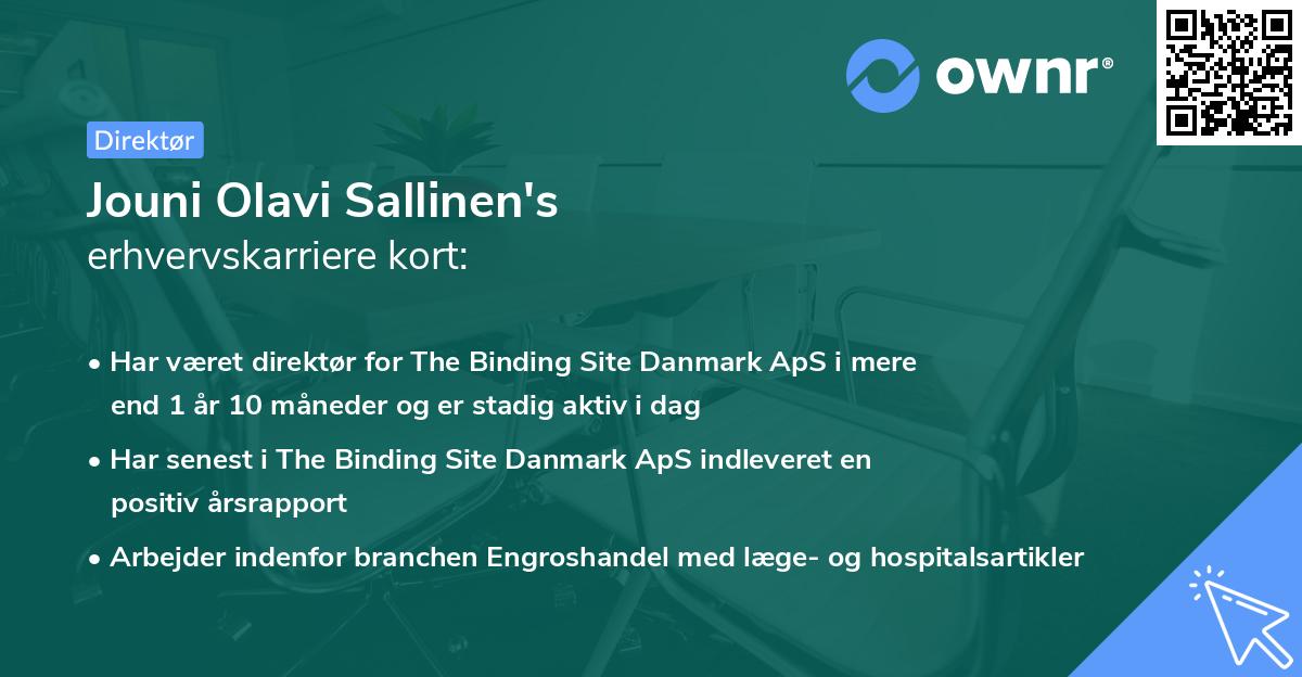 Jouni Olavi Sallinen's erhvervskarriere kort