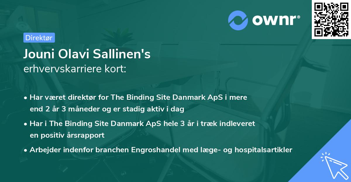 Jouni Olavi Sallinen's erhvervskarriere kort