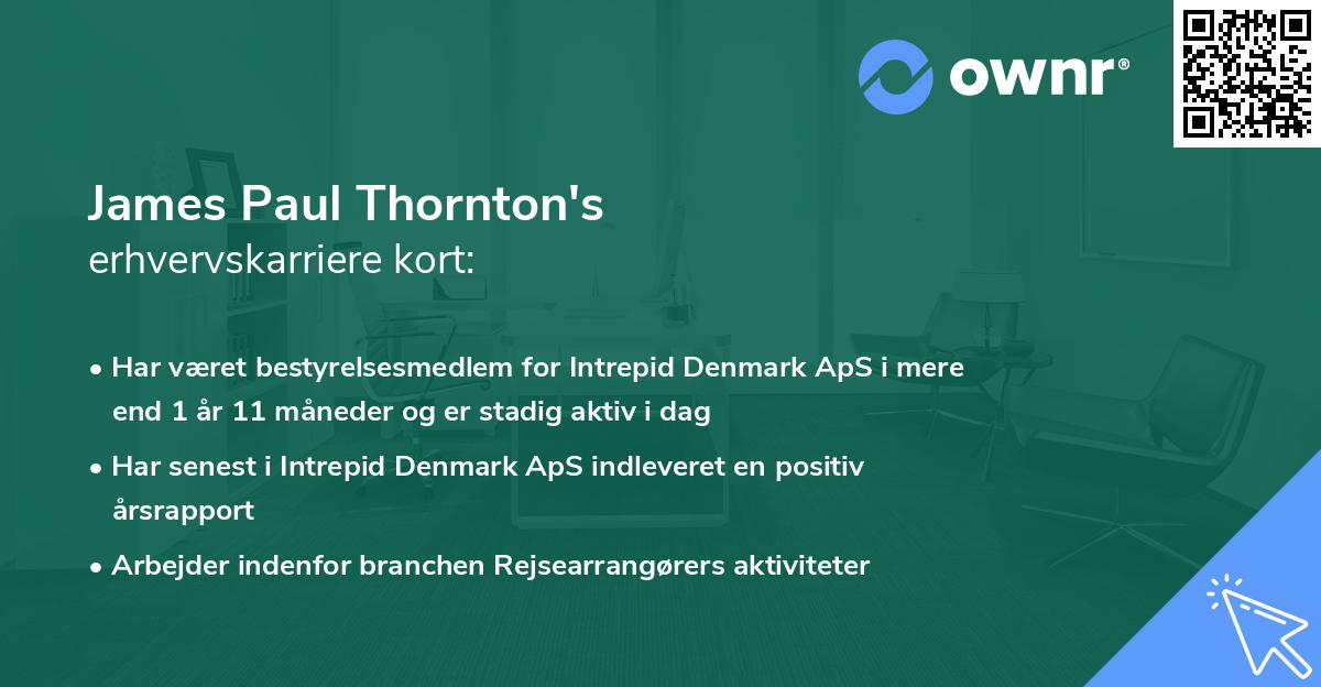 James Paul Thornton's erhvervskarriere kort